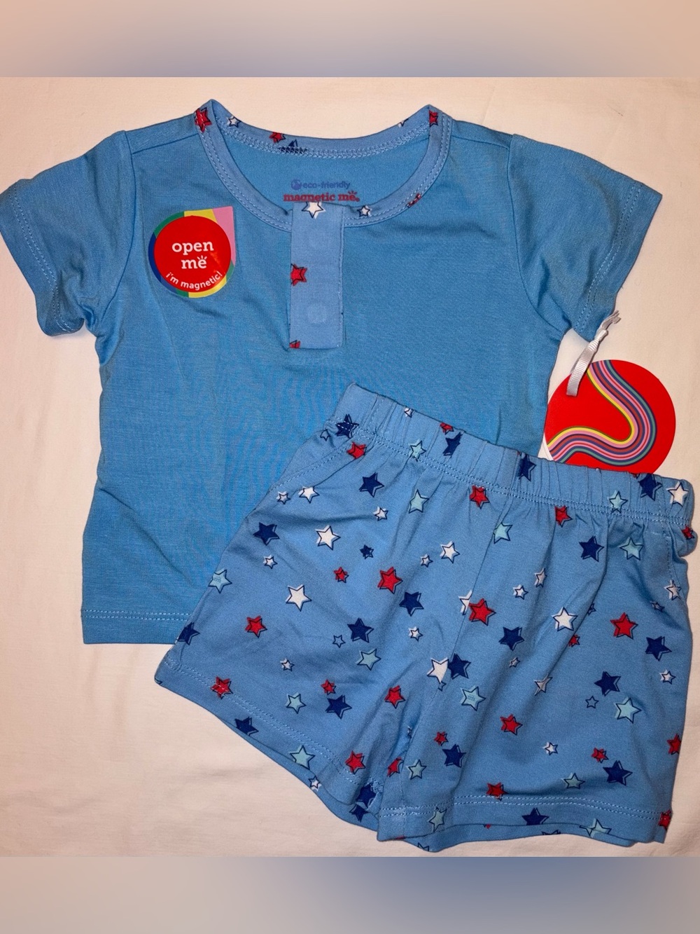 Magnetic Me Red White and Bluetiful Magnetic Modal shorts set sz 0-3 months NWT